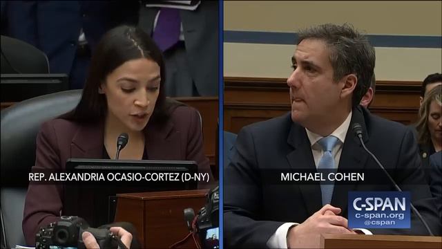 Rep. Alexandria Ocasio-Cortez questions Michael Cohen (C-SPAN)