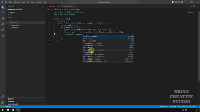 Program Menghitung Nilai Faktorial dengan Java