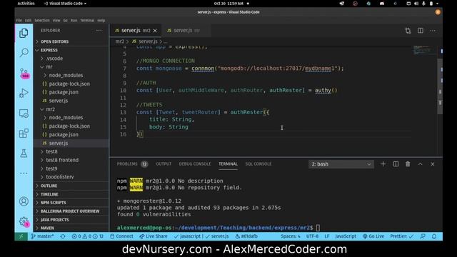AM Coder - Full CRUD Express/Mongo API with JWT Auth in 12 minutes with mongorester