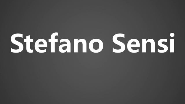 How To Pronounce Stefano Sensi