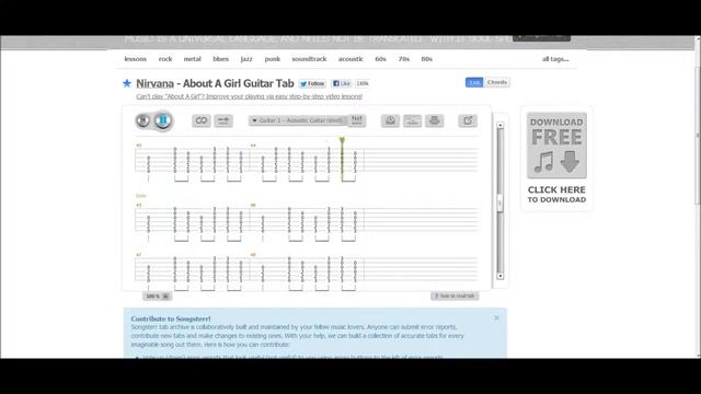 Nirvana About a girl [tablature]