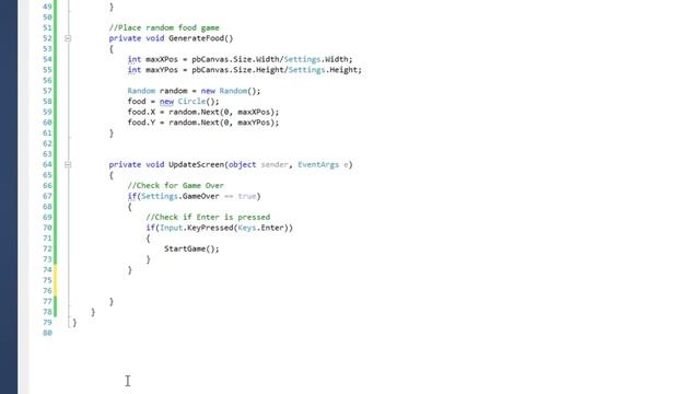 Create a simple snake game with C#