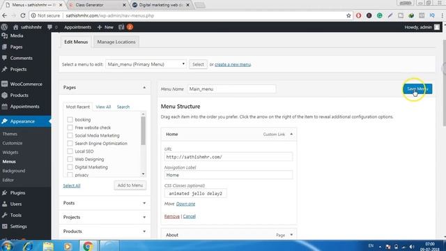 (Tamil) How to create animation in menu bar in your wordpress website