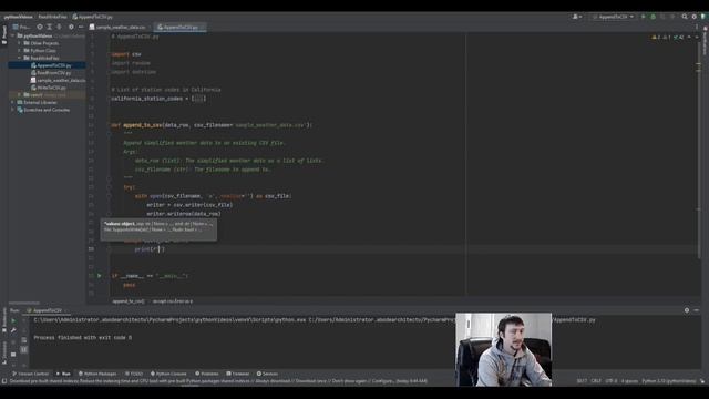 Append to CSV File 33 - Python for Beginners