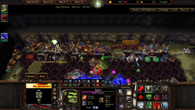 Warcraft 3 Orc Gladiators 1.69h -Nightmare -3P Hol Attempt 2 -1348 - Katana Tank