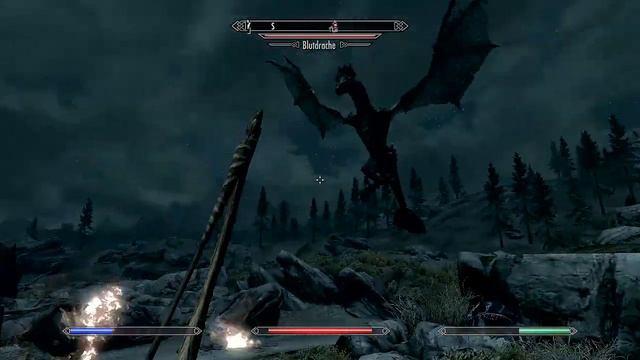Skyrim Werewolf Gameplay and Epic Dragonfight (HD)