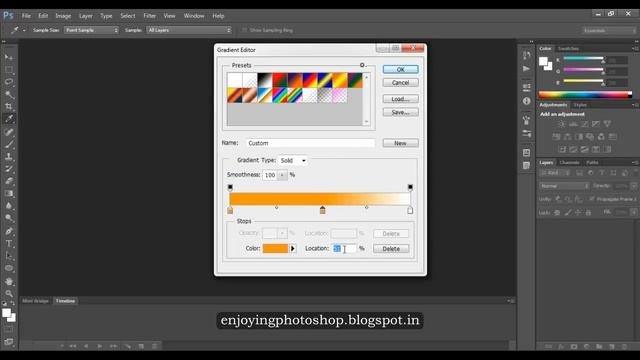 CREATE NEW GRADIENT OR MODIFY EXISTING ONE IN PHOTOSHOP CS6