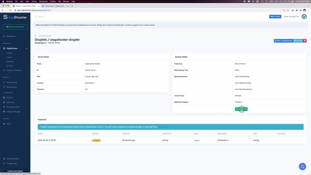 DigitalOcean Droplets and Volumes Backups with SnapShooter