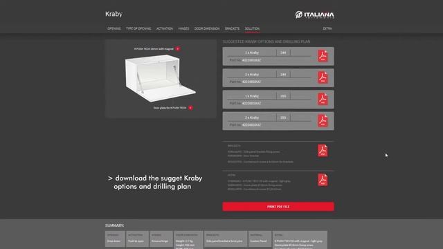 Demo Configurator - Kraby drop-down and lift-up Opening System 1.0