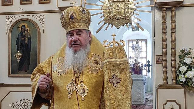 Проповедь архиепископа Зосимы в Спасо-Преображенском соборе Усольского женского монастыря.