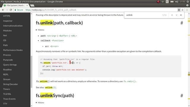 Удаление файлов NodeJS