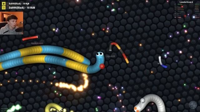 Стрим slither.io - Новая игра змейка от Агарио (Черви с модами)