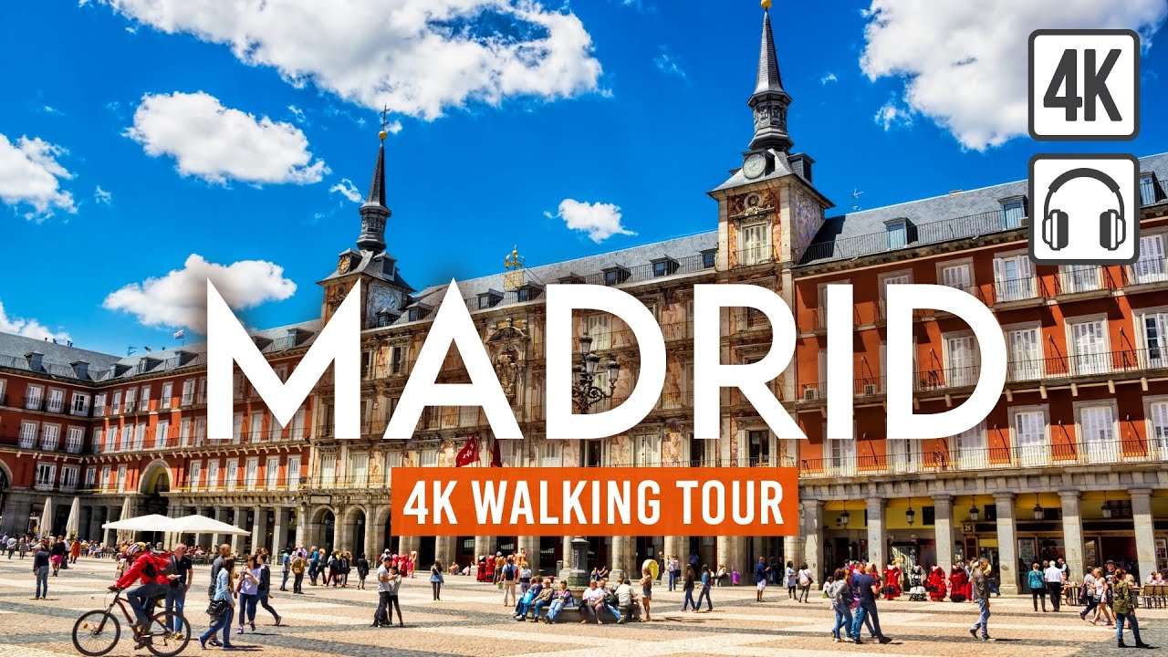 Мадрид, столица Испании -  Madrid 4K Walking Tour Spain - Отдых в Мадриде - Отдых в Европе