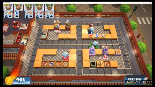 Overcooked 2: Kevin 6 with 3 players - Score: 1221