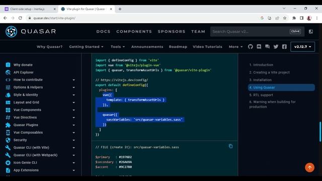 How to install and  Use Quasar in Laravel  Inertia Vue js Application