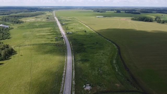 Деревни Ивановка и Романовка, Омутинский район, Тюменская область с высоты