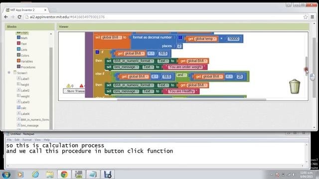 How To Make BMI Calculator Android App Using App Inventor 2 Without Writing Codes