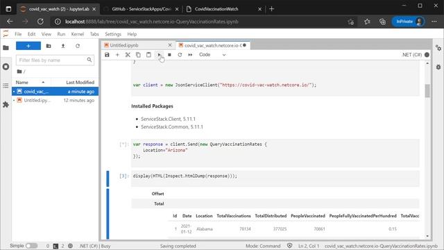 Create C# Jupyter Notebooks to inspect .NET APIs and chart results & run FREE on Binder