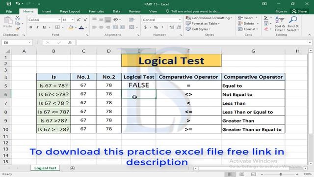 MS Excel Logical Operators Logical Test in Hindi Urdu Part 15