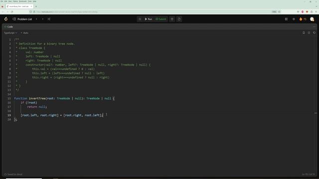 Invert Binary Tree - Blind 75 # 51 - TypeScript