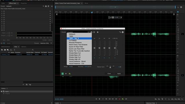 Adobe Audition: Transferring Audio to Premiere