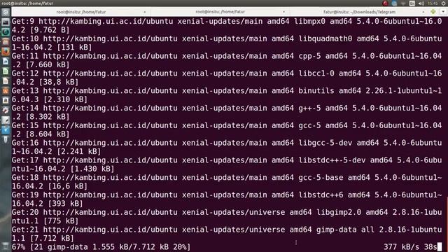 Howto install gimp on GNU Linux Ubuntu 1604 20161009