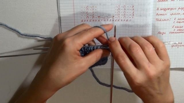 Рельефный узор для серых варежек