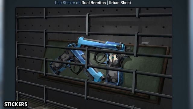 Urban Shock Dual Berettas StatTrak stickers skin preview FN/MW/FT/WW/BS