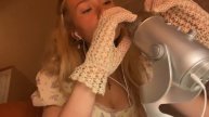 ASMR Netted glove sounds for relaxation 🍓