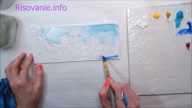 Рисуем цветущую веточку акрилом и горячим клеем