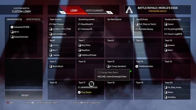 Apex tournament games live