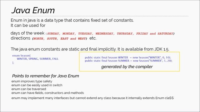 Java Programming Tutorial enum Intro
