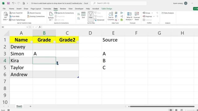 How to Add a Blank Drop Down List to Your Excel Workbook