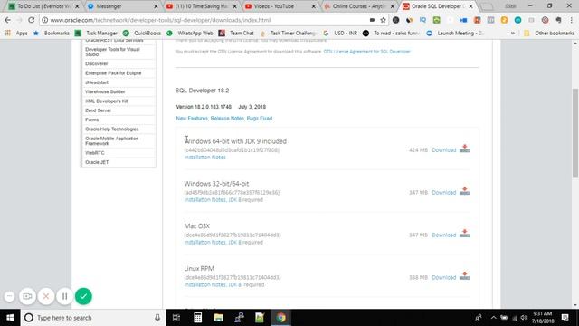 New Oracle SQL Developer with JDK 9 Included