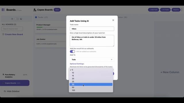 Copeo Boards: Your AI Tasks Kanban tool