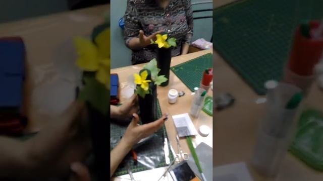 МК "Огурец" совместная техника лепка и декупаж.