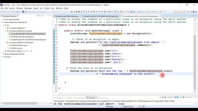 Collection Framework in Java - #8 - Accessing Elements from an ArrayList