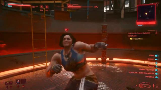 Cyberpunk 2077 Rhino Fight but i use gorilla arms to fuck her up