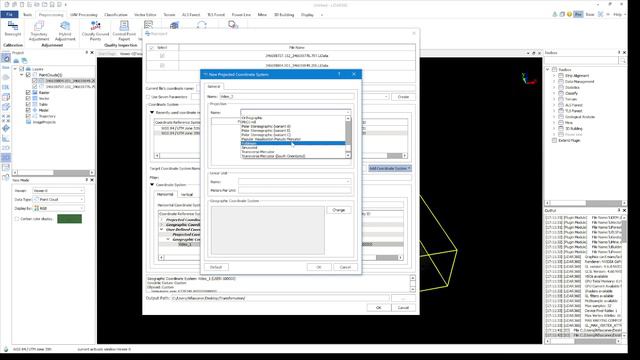 Преобразование систем координат в LiDAR360