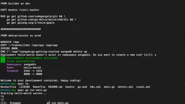 Okteto for kubernetes developers with Sangam Biradar @TAC2020