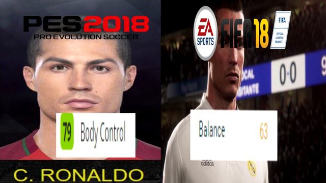 Cristiano Ronaldo PES 2018 vs Cristiano Ronaldo FIFA 18 STATS
