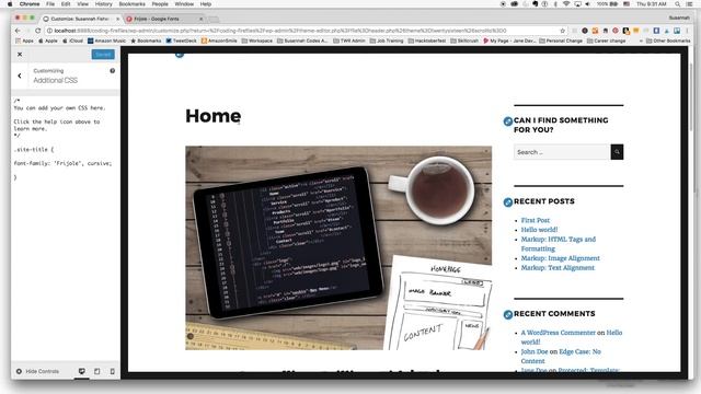 TUTORIAL Changing and Styling a WordPress Theme Font