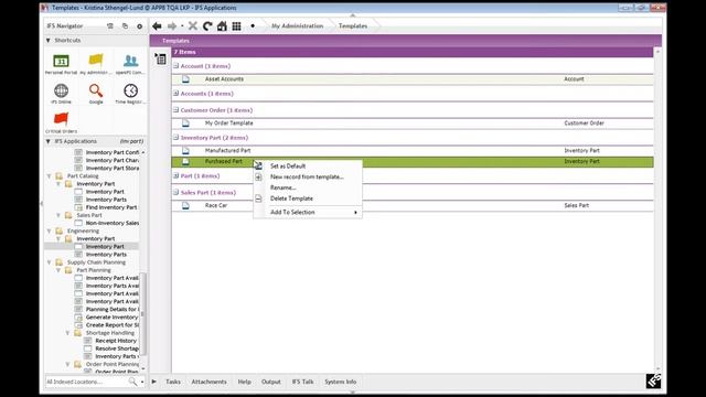 IFS APP - How to Use Templates