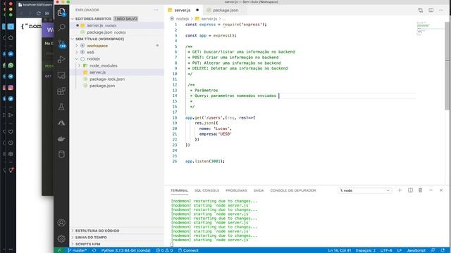 NodeJs: Rotas e Parâmetros