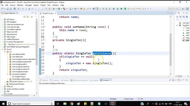 Design Pattern - Singleton Design pattern explanation & code using Java | Java Interview Question #