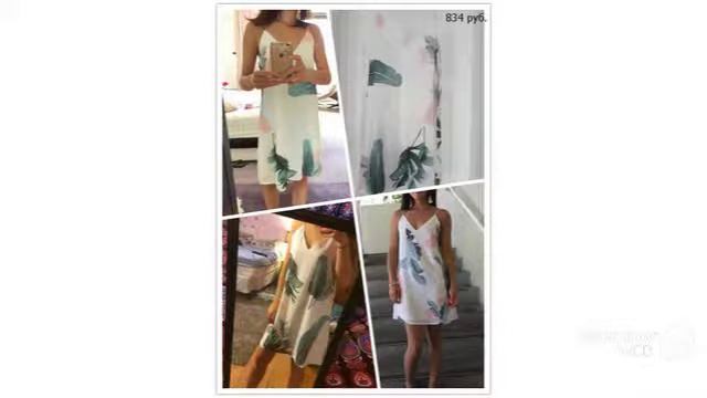 Одежда с AliExpress. Красивое летнее мини-платье с V-образным вырезом без рукавов.