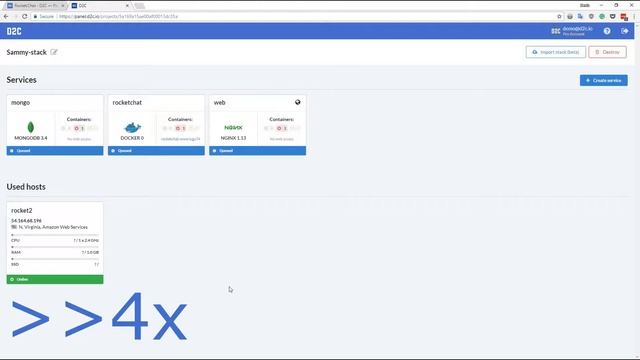 How to deploy a stack with D2C (Example with RocketChat)