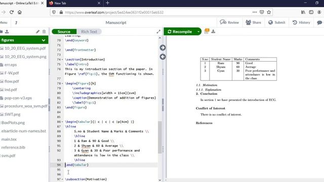How to create Table in Latex