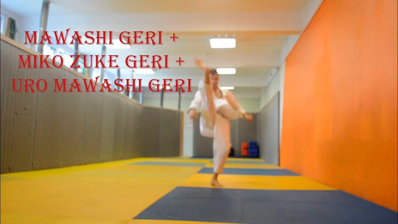 Маваши гери+мико цуки гери+уро маваши гери/mawashi geri+miko zuke geri+uro mawashi geri