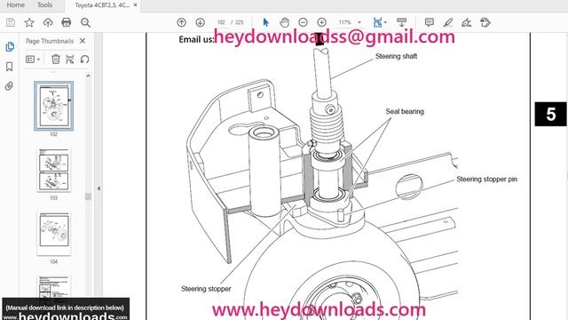Toyota Towing Tractor 4CBT2 4CBT3 4CBTY2 4CBTK4 4CBTYK4 for Europe Repair Manual